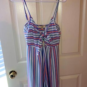 Tie front cropped jumpsuit